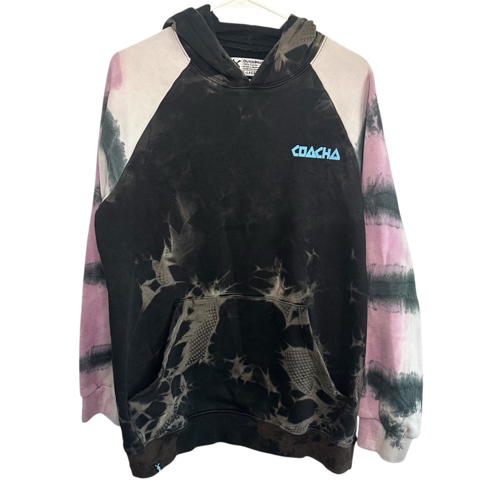 Dutch Bros MEDIUM+LARGE+XL COACHA Tie Dye Hoodie Eye “Celebrate Potential”